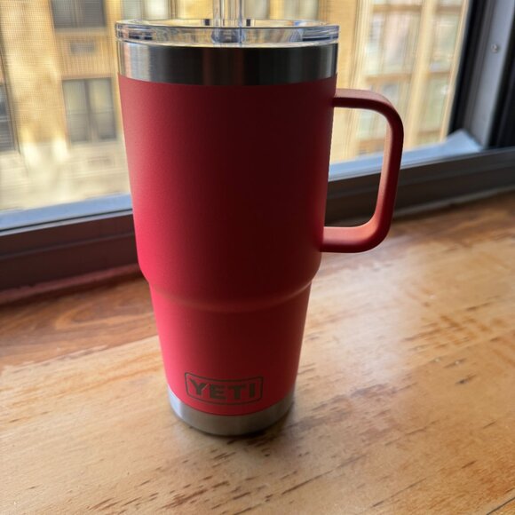 YETI Rambler 25 oz Mug with Straw Lid Tropical Pink NWOT - Picture 5 of 7